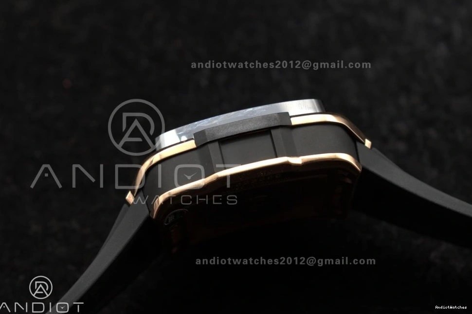 Edition 42mm Strap 1116 Square Bang Bezel RG 1:1 Rubber Black Best Dial A Skeleton on Unico Affordable Ceramic BBF 1022